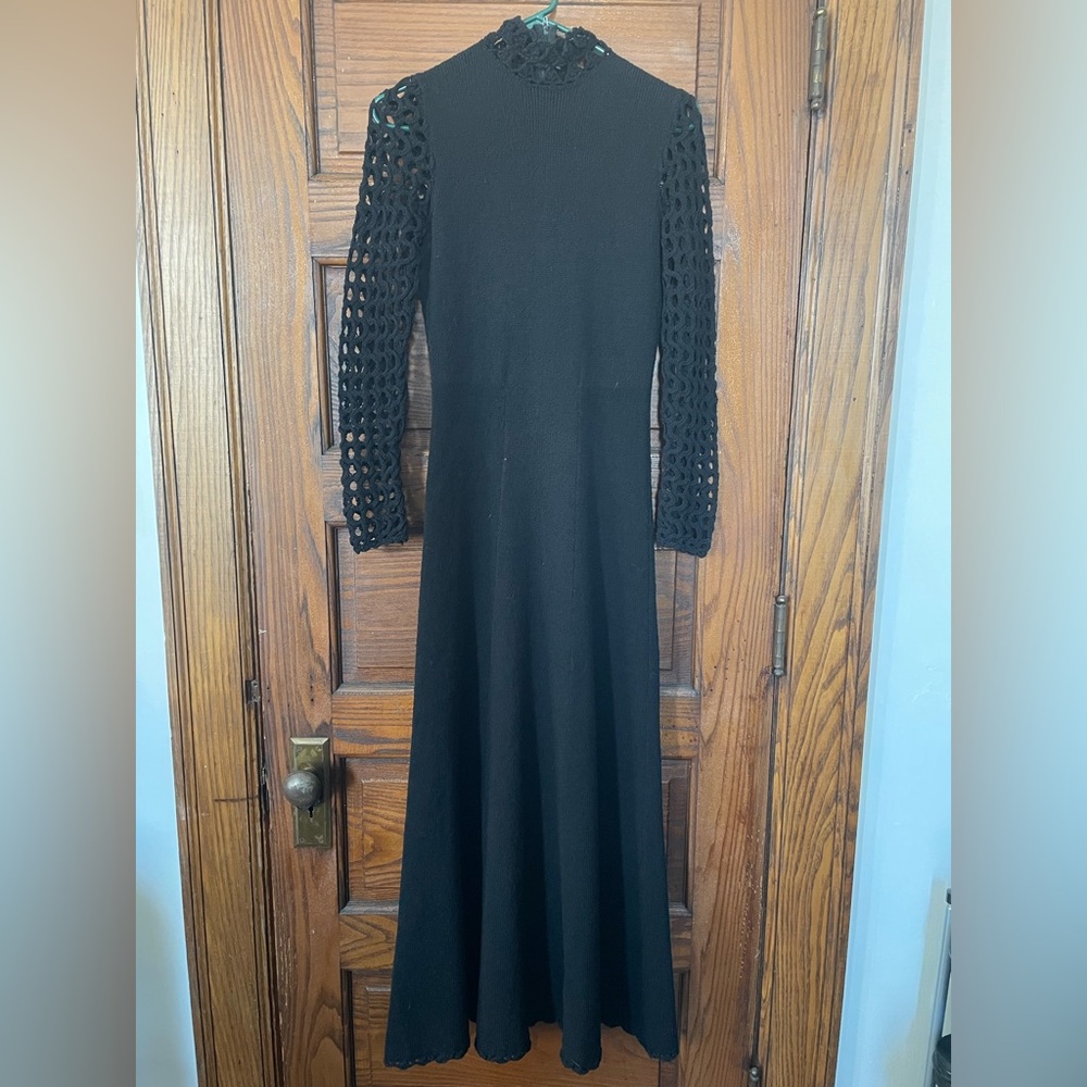 Vintage Miss Joann California Crocheted long-sleeve dress